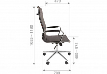 Фото Кресло компьютерное CHAIRMAN 755, топ-ган, хром, экокожа