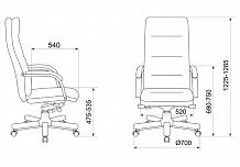 Фото Кресло руководителя T-9927WALNUT мультиблок, до 200 кг, кожа/орех